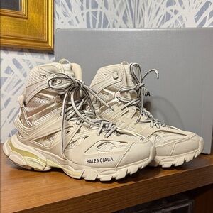 Balenciaga Cream High-Top Sneakers